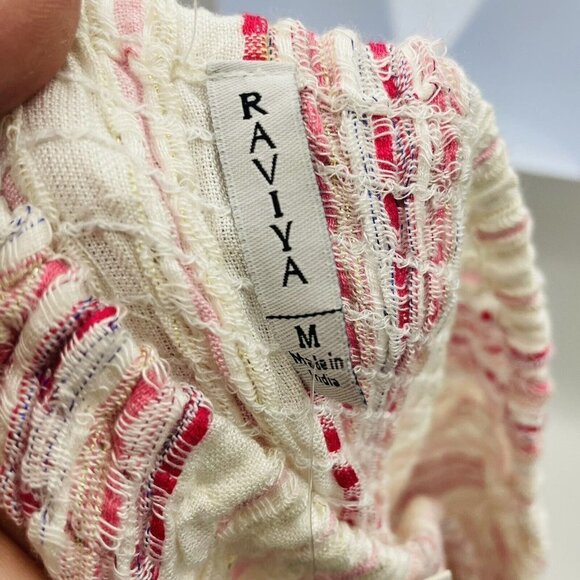 Raviya Womens Sz Medium Smocked-Top Jumpsuit Swimsuit Cover-Up in Pink White $58 - Picture 6 of 9